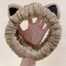 1pc Fluffy Head Band Lovely Kitten Ears Head Hoop Elastic Head Wear Water Absorbent Hair Wear For Face Washing Make Up Skincare