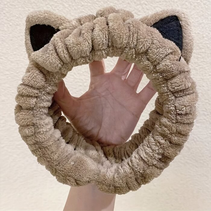 1pc Fluffy Head Band Lovely Kitten Ears Head Hoop Elastic Head Wear Water Absorbent Hair Wear For Face Washing Make Up Skincare - Image 9