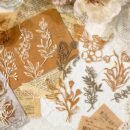 [Retro Floral] Scrapbooking Decorative Collage DIY Craft Material Paper | Pack of 10 sheets | Paper | Hollowed out base | Scrapbook magazine planning, decorative collage, DIY craft | Retro floral branch and leaf