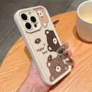Cartoon Happy Bear Soft Case for Iphone 14 Pro Max, Compatible with Apple 13, Couple'S Case for XS Max, New Design for 12 Pro, Shockproof for XR, Matte Finish for 11, Unisex Style, Full Coverage for 15 Pro, Protective Cover.