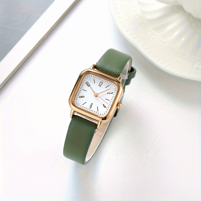 Ladies Square Quartz Watch with Faux Leather Strap And Zinc Alloy Case - Image 19