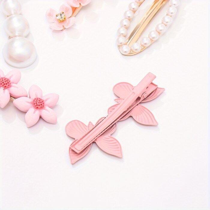 5pcs Pink System Temperament Super Sweet Cute Versatile Hair Accessories Hair Clip Bangs Clip - Image 2