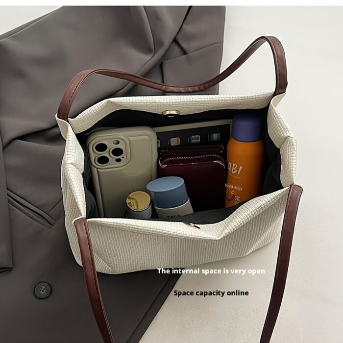 1pc Large Capacity Canvas Tote Bag with Cloud Pendant - Versatile, Stylish Shoulder & Crossbody Bag for Women, Professional & Casual Use, Professional Purse | Minimalist Design | Durable Handle, Tote Bag - Image 6