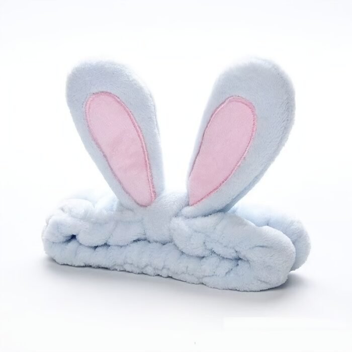 Cute Bunny Ear Hairband Headband with Soft Polyester Fabric - Pastel Pink & White Hair Accessories for Daily Use, Face Washing, Styling & Cosmetics - Image 13