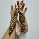 3pcs of Floral Ribbon Hair Bands, Double Layer Floral Hair Bands, Bow Temperament Elegant Senior Sense of Floral Ribbon, Fashion Head Ropes, Small Scarves, Fresh Sweet Ponytail Hair Accessories