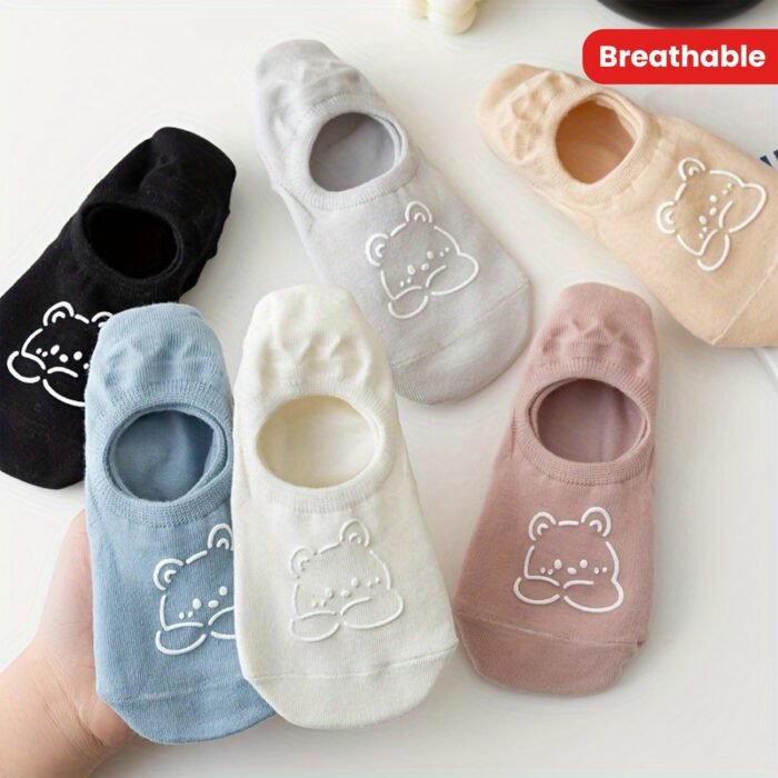 6 Pairs Cartoon Animal Socks, Cute All-match Breathable Invisible Socks, Women's Stockings & Hosiery - Image 11