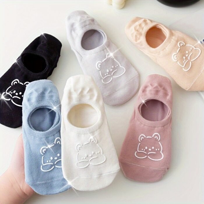6 Pairs Cartoon Animal Socks, Cute All-match Breathable Invisible Socks, Women's Stockings & Hosiery - Image 12
