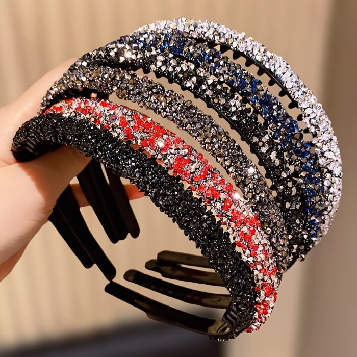 6pcs Lemon Loveo Sparkling Rhinestone Hairbands - Non-Slip, Teeth Grip Headbands for Girls - Perfect Fashion Accessory & Gift - Image 4