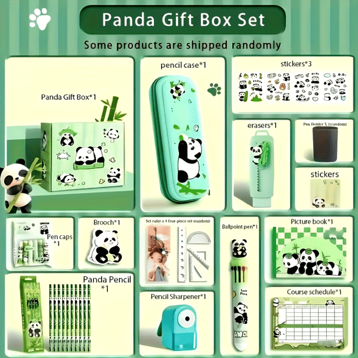 14pcs Panda-Themed Stationery Set - Premium Plastic Office Essentials for Everyday Use & School Rewards - Image 11