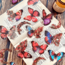One Pack of 30 Butterfly Floral Hand Account DIY Decoration Stickers