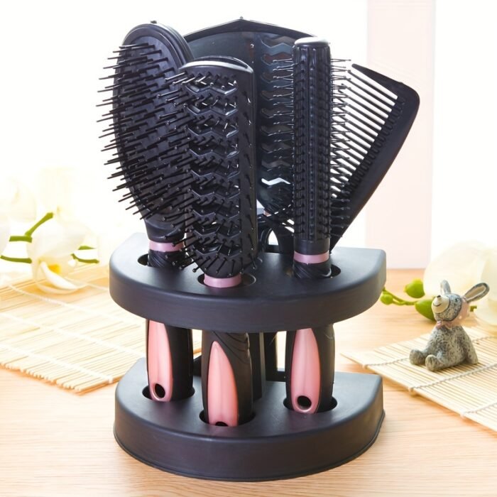 5pcs Unisex Professional Hair Styling Set, Scalp Massage, Detangling Brushes, Airbag Comb, Makeup Mirror, Unscented, for Normal Relaxed Textured Hair - Image 12