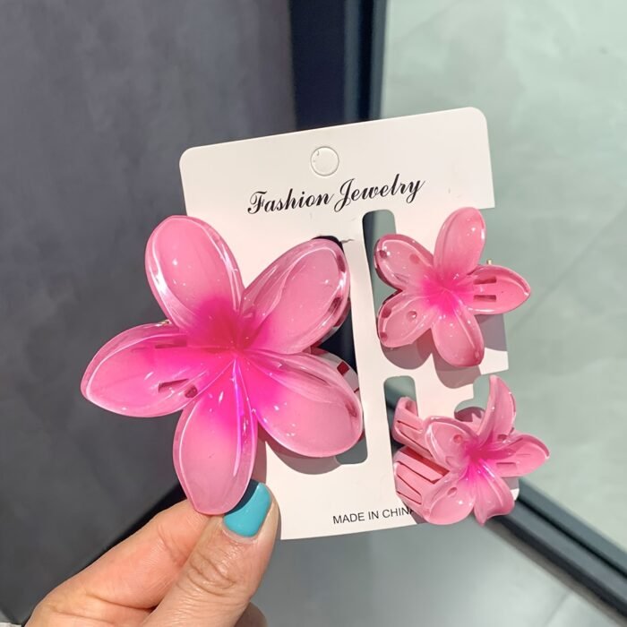 3pcs Floral Hair Clip Set - Cute Plastic Flower Pins with Colorful Egret Designs, Perfect for Half-Up Hairstyles, Stylish Hair Accessories|Vibrant Hair Pins|Durable Plastic - Image 3