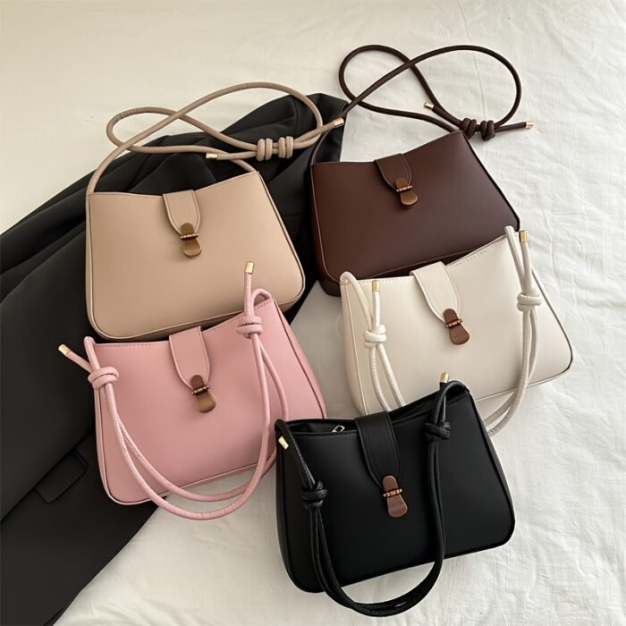 2025 Fashion Minimalist Crescent Underarm Bag for Women, Lightweight, Casual Street Style, Solid Color, Single Strap, Polyester Lined, Ideal for Daily Commute and Parties, Purs - Image 13
