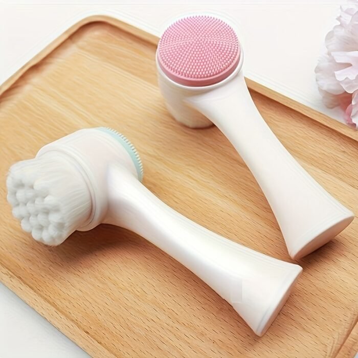 2-In-1 Silicone Face Cleanser - Gentle Exfoliation & Massage, Dual Soft Brushes Suitable for All Skin Types, Fragrance-Free - Image 5