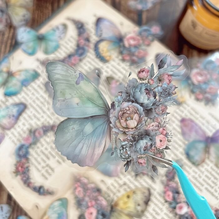 One Pack of 30 Butterfly Floral Hand Account DIY Decoration Stickers - Image 3