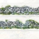 [Vibrant Washi Tape] Vibrant Mixed Colors Floral Wall Decor Washi Tape | PET Sticker Roll for DIY Crafts, Scrapbooking, and Journaling with Stone Wall Design, Scrapbook Stickers