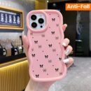 3 Pieces of Large Wave Edge Bow Silicone Anti-Fall Mobile Phone Case Suitable for Apple Mobile Phone