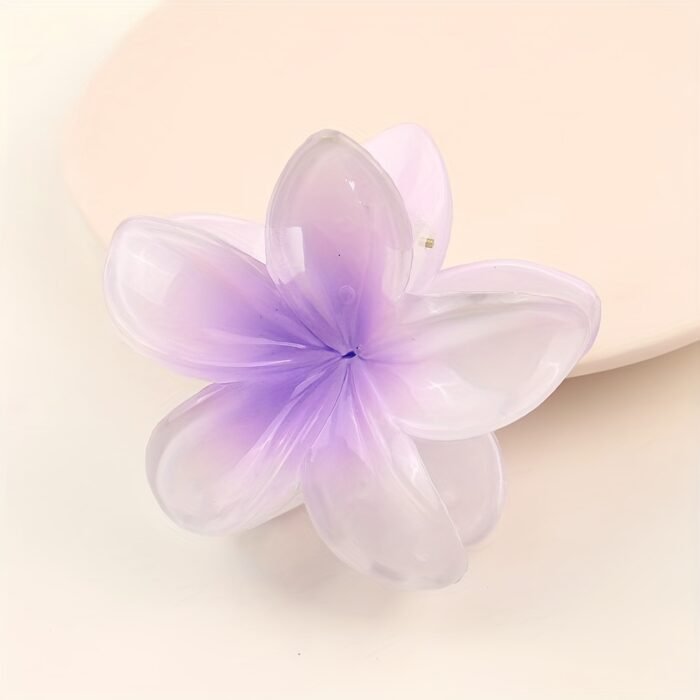 Floral Gradient Scrunchie Hair Clip - Beach Vacation Hair Accessory with Blue & White Flowers, Secure Grip Non-Slip Hair Clip for Women, All-Season Versatile Hairpin for Casual & Formal Styles, Gradient Flower Design | Soft Texture, Hair Accessories - Image 10