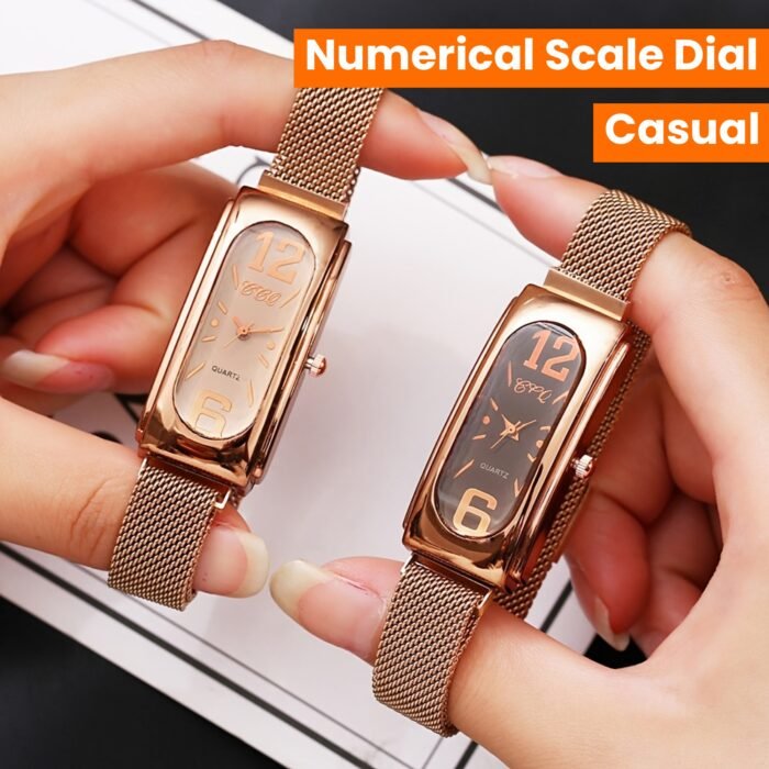 [1pc Quartz Fashion Watch] Women'S Fashion Casual Square Quartz Wrist Watch with Numerical Scale Dial, Alloy Band And Case, Non-Rechargeable Button Battery - 1pc/Set (No Box Included) - Image 17