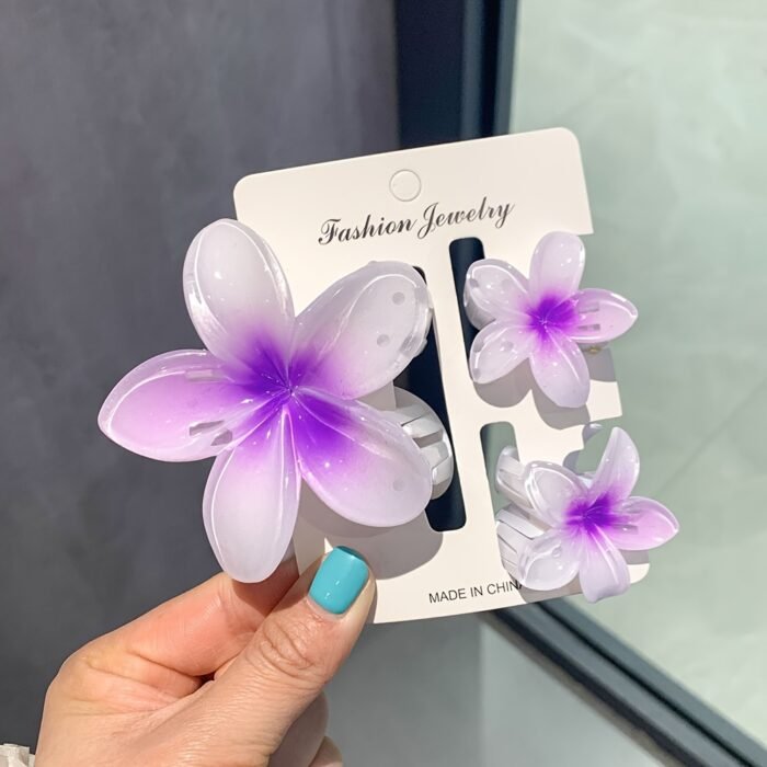 3pcs Floral Hair Clip Set - Cute Plastic Flower Pins with Colorful Egret Designs, Perfect for Half-Up Hairstyles, Stylish Hair Accessories|Vibrant Hair Pins|Durable Plastic - Image 5