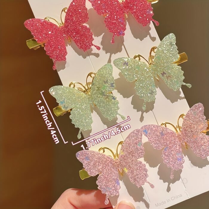 12pcs Colorful Butterfly Hair Clips - Stylish Polyester Headwear Accessories for Teens, Vibrant Pastel Colors, Perfect for Casual Attire & Special Occasions like Easter, Valentine'S Day, and Campus Events, Cute Hair Accessorie - Image 2