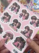 54pcs Cute Love Couple Waterproof Vinyl Stickers - Romantic Decor for Laptops, Glasses, Water Bottles & Notebooks - Reusable, Mixed Colors, Perfect Gift for Him & Her