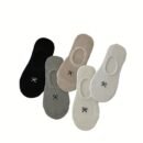 5 Pairs of Japanese Retro Patterned Boat Socks with Cartoon Bows, Short Socks for Female Students, Suitable for Sports And Casual Wear, Low-Cut And Breathable Thin Socks.
