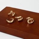 4pcs Set Retro Fashion Geometric Open Circle Liquid Asymmetrical Ring Set - Charming Jewelry for Women, Gold-Tone Alloy, Perfect for Parties & Daily Wear, Everyday Rings|Vintageinspired Rings|Open Circle Design, Rings for Women