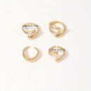 4pcs Set Retro Fashion Geometric Open Circle Liquid Asymmetrical Ring Set - Charming Jewelry for Women, Gold-Tone Alloy, Perfect for Parties & Daily Wear, Everyday Rings|Vintageinspired Rings|Open Circle Design, Rings for Women