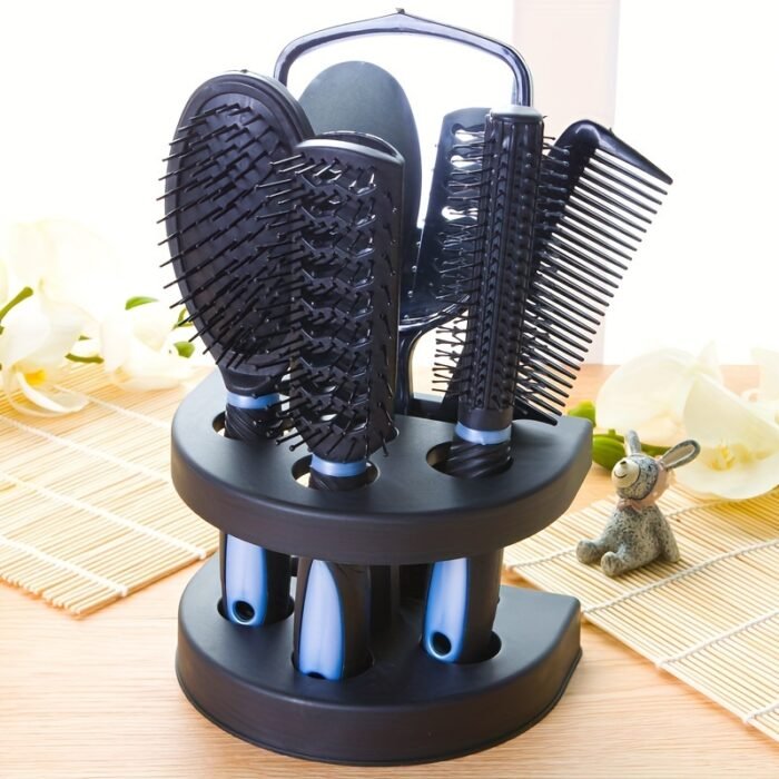 5pcs Unisex Professional Hair Styling Set, Scalp Massage, Detangling Brushes, Airbag Comb, Makeup Mirror, Unscented, for Normal Relaxed Textured Hair - Image 13