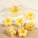 7pcs Minimalist Floral Hair Clip Set, Gradient Jelly Cute Clips, Large Non-Slip Scrunchie and Multifunctional Bangs Side Egg Lace Clips, Essential for Beach Vacation Swimming