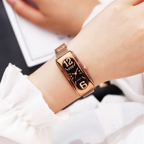[1pc Quartz Fashion Watch] Women'S Fashion Casual Square Quartz Wrist Watch with Numerical Scale Dial, Alloy Band And Case, Non-Rechargeable Button Battery - 1pc/Set (No Box Included)