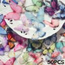 [Waterproof Stickers] 50pcs Vibrant Butterfly Stickers | Waterproof PET Adhesive | For Laptops, Scrapbooks, DIY Projects, Skateboards, Guitars, Helmets & Mugs | By YWWBLD