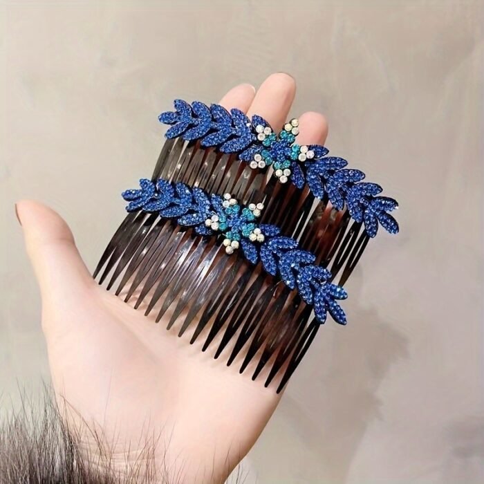 New Flower Hair Comb Hairpin Female Korean Version Temperament Versatile Hair Clip Loose Hair Insert Comb Bangs Comb Hair Fork Hair Headgear - Image 9