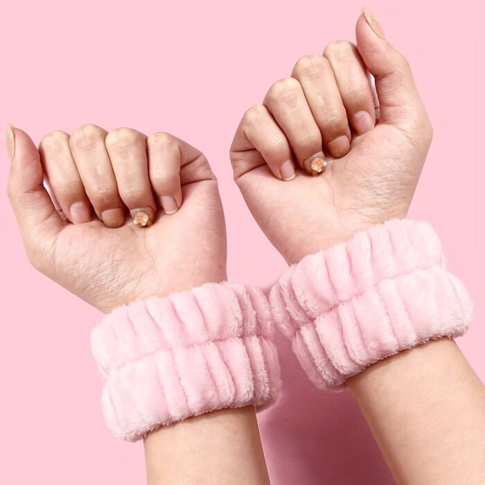 6pcs/Set Facial Cleaning Tools - Including Portable Hair Band + 2 Wristbands, Silicone Cleansing Brush, Ultra-Fine Bristles, Face Wash + Double-Headed Mask Brush - Face Wash Puff - Makeup Remover Puff - Travel Portable Face Wash Set - Suitable for Home Beauty Routines, Outdoor Travel Use - Image 5