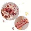 3pcs Set of Red Light Luxury Sweet Polka Dot Large Intestine Ponytail Cute Hair Ring Hair Rope Bun High-end Headwear New Style