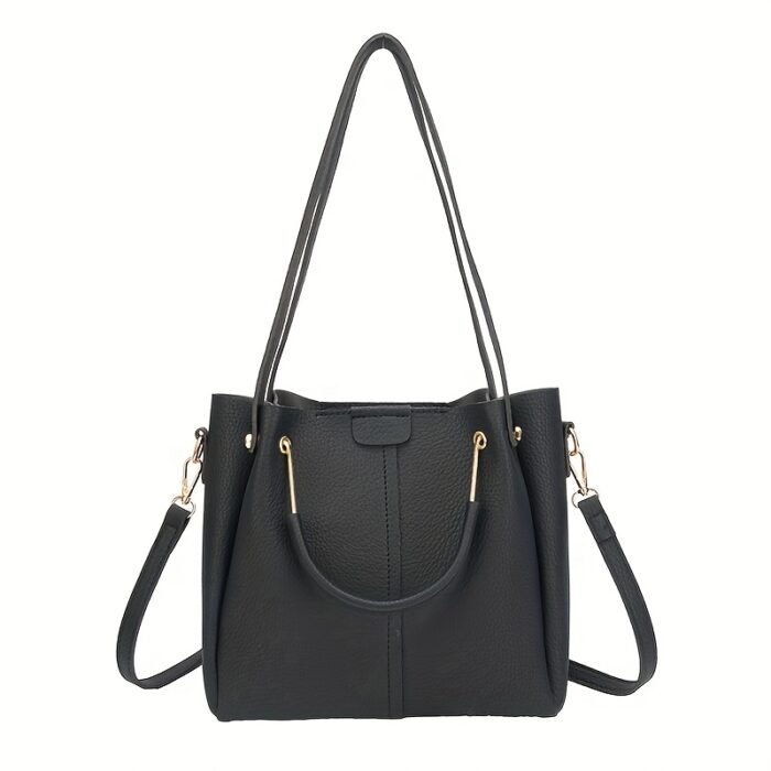 Women's Elegant Bucket Shoulder Bag with Detachable Strap - Lightweight Spacious Handbag for Daily Commute, Business & Vacations, Zipper Closure, Khaki/Beige/Pink/Black, Perfect Gift for Mother’s Day, Christmas, Valentine’s, Crossbody Purse, Vacation Handbag, Smooth Texture Purse - Image 7