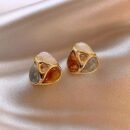 1 Pair Geometric Spliced Triangle European and American Style Retro Niche Design Women's Daily Earrings