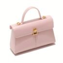 Elegant Women's Top Handle Satchel Bag - Chic Solid Color Design with Adjustable Shoulder Strap, Golden-Tone Clasp & Spacious Interior, Perfect for Daily Use or Gift Giving (Khaki/Dark Brown/Red/Black), Versatile Fashion Accessory | Fashionable Accessory | Synthetic Leather Bag