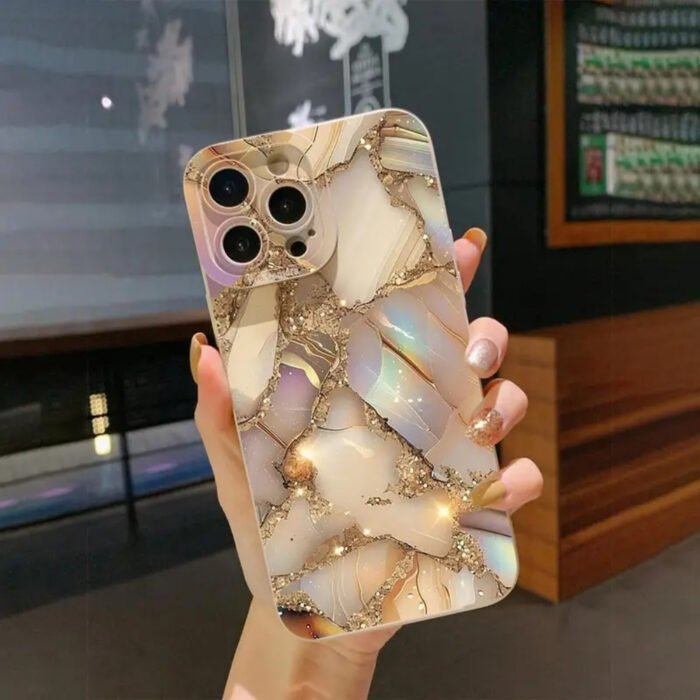 Yellow Marble: Angel Lens Full Coverage Case for Apple Series iPhone 14 Pro, Apple 13 Protective Cover for iPhone 11/12, Compatible with iPhone 15 Plus Case, 14 Pro Max, Apple 13 Protection Case, 12 Head Compatible with Apple 14 Phone Case, Soft Shell 13, 16 Series - Image 3