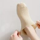 8 Pairs of Solid Color No-Show Socks for Women - Fabric, Machine Washable, Various Colors (Black, White, Gray, Pink, Green, Yellow, Beige), Fashion Socks|Minimalist Style|Stretchy Material