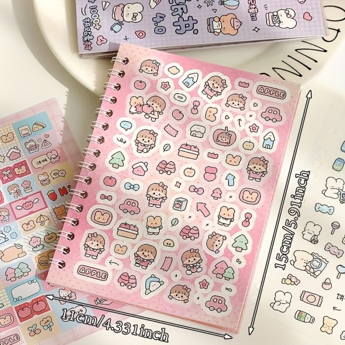 16 Sheets Little Nose Bridge 3.0 Sticker Book - Cute Cartoon & Travel-Themed Decals for Journals, Planners & DIY Crafts, Matte Finish, Self-Adhesive Paper, Perfect for Holiday & Birthday Gifts - Image 2