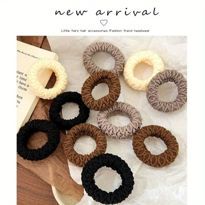 5pcs Set of Korean Style High Elasticity Plus Wide Thickened Hair Ties, Hair Rings, Durable, Simple and Advanced Hair Ropes for Women'S Hair Accessories - Image 11