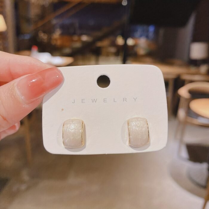 [Luxury Sense] Starry Sky Quicksand White Temperament Delicate Stud Earrings | 1 Pair |  | Elegant Minimalist | Daily Wear |  | Luxury Sense - Image 2