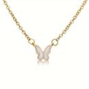 Elegant Butterfly Pendant Necklace for Women - Minimalist Golden-Tone Chain Jewelry, Versatile Daily Wear & Gift Idea, Year-Round Sophisticated Accessory, Butterfly Jewelry, Fashion Accessory, Chic Appearance, Delicate Design