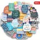 50pcs Inspirational Quote Stickers - Motivational and Positive Affirmation Stickers for Adults, Teachers, Vision Board, Journaling, Scrapbooking, and Water Bottles