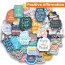 50pcs Inspirational Quote Stickers - Motivational and Positive Affirmation Stickers for Adults, Teachers, Vision Board, Journaling, Scrapbooking, and Water Bottles