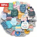 50pcs Inspirational Quote Stickers - Motivational and Positive Affirmation Stickers for Adults, Teachers, Vision Board, Journaling, Scrapbooking, and Water Bottles