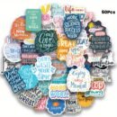 50pcs Inspirational Quote Stickers - Motivational and Positive Affirmation Stickers for Adults, Teachers, Vision Board, Journaling, Scrapbooking, and Water Bottles