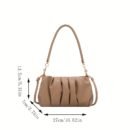 Elegant Beige Shoulder Bag for Women - Chic Pleated Design with Golden-Tone Hardware, Versatile Handbag/Crossbody for Daily Use, Shopping, and Travel, Cute Purse